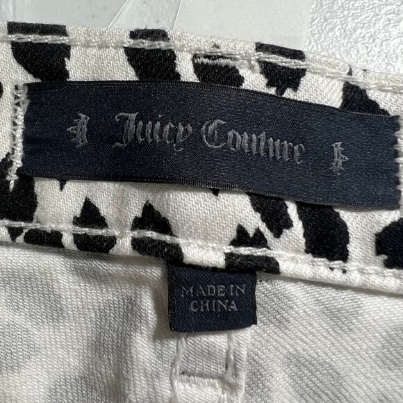Juicy Couture (24) White Black Wild Cheetah Denim Micro Mini Shorts Cutoffs NWT - Picture 7 of 11